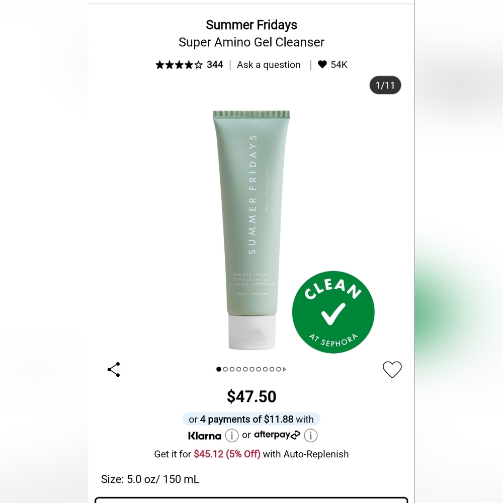 Summer Fridays Refreshing Gel Cleanser in Mint Green